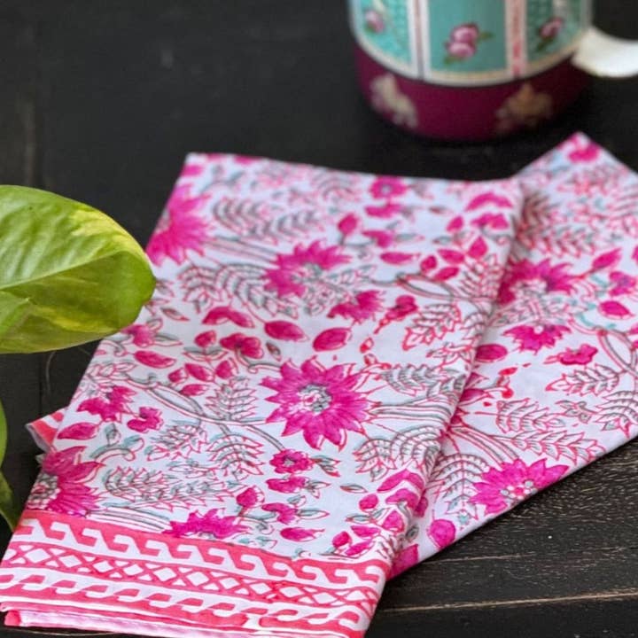 Shastra Home - Wholesale Dinner & cloth napkin - Artisan Bloom Block Print Napkin Collection4