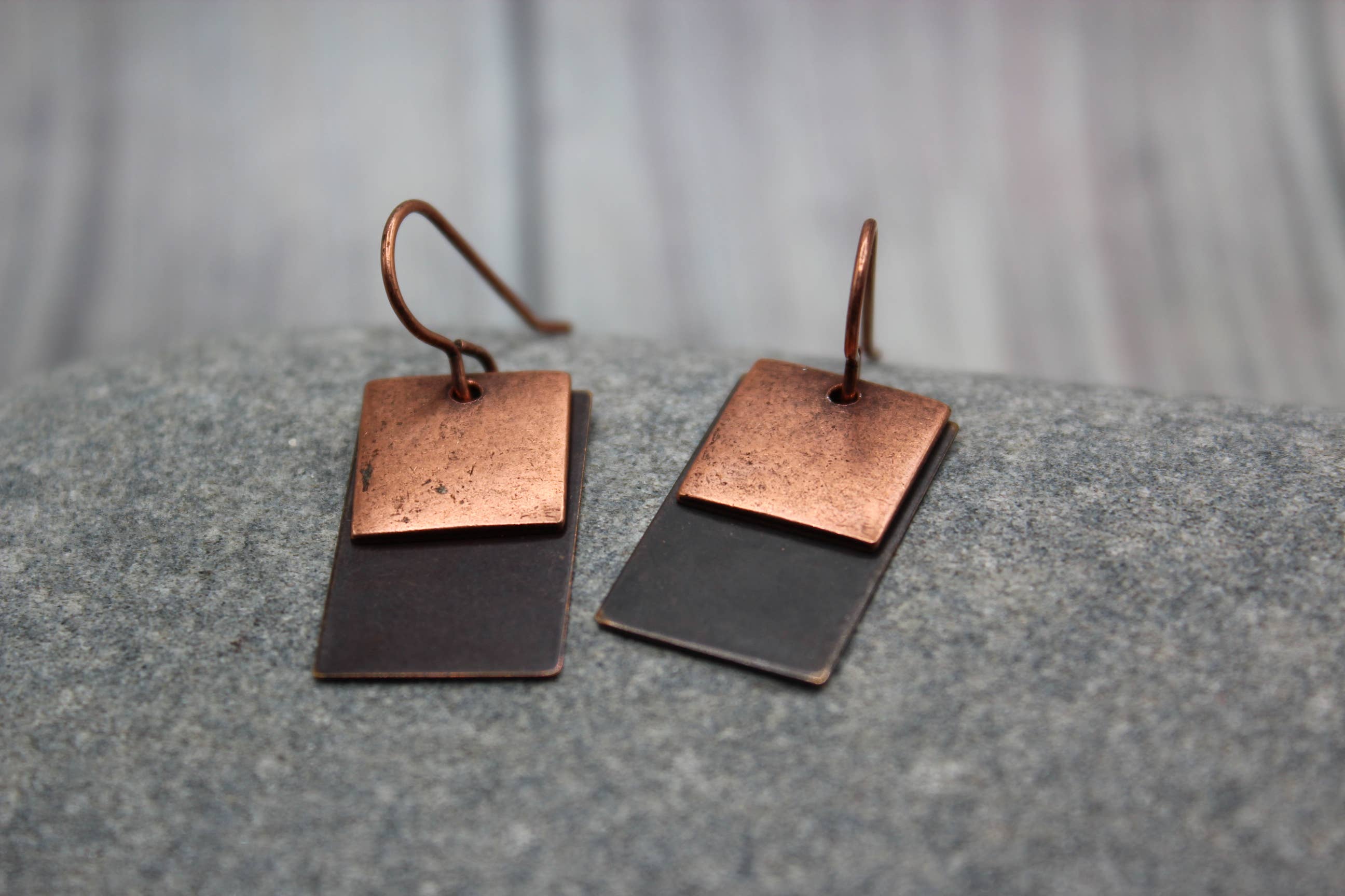 Harper House Studio - Wholesale Dangle Earrings - Antique and Smooth Copper Earrings – Handcrafted Rustic 1
