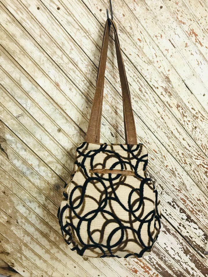 Circles Large Carpet Bag for wholesale by Kindred Spirit Style