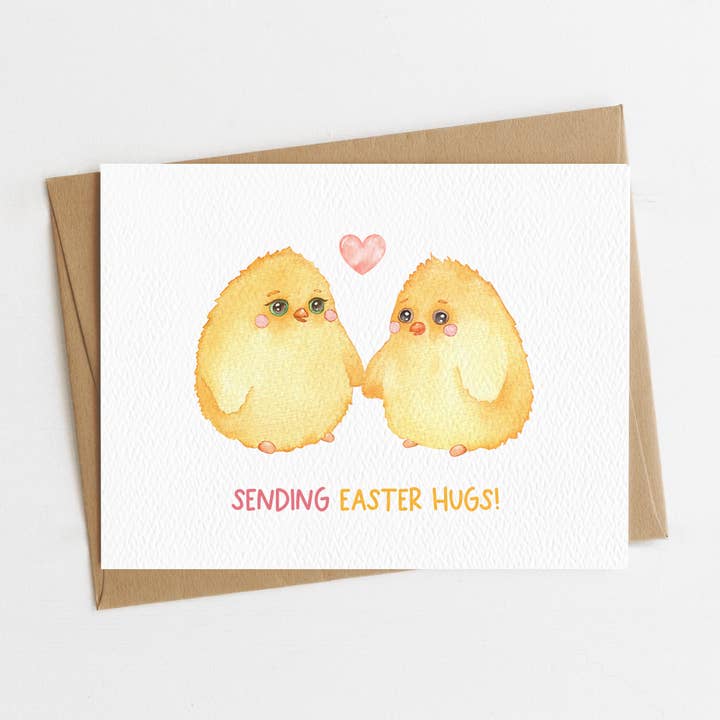 Happy Easter Card, Easter Chicks, Easter Hugs for wholesale by Blue Thistle