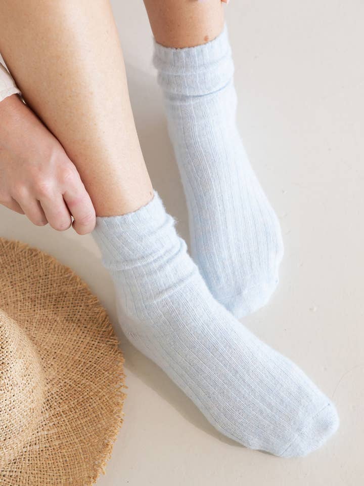 Bed & Butter - Wholesale Socks – Women's - The Comfiest Socks - Lite - Light Blue (NEW!)0