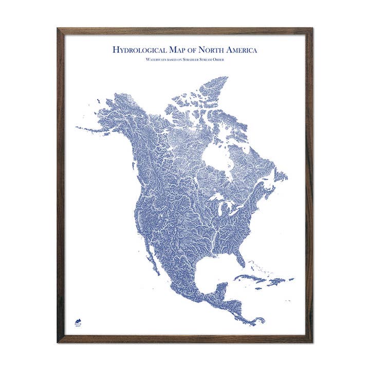 Hydrological Map of North America for wholesale by Muir Way