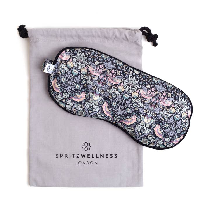 Luksus Aromaterapi Øjenmaske - Strawberry Thief Grå for engroshandel hos Spritz Wellness