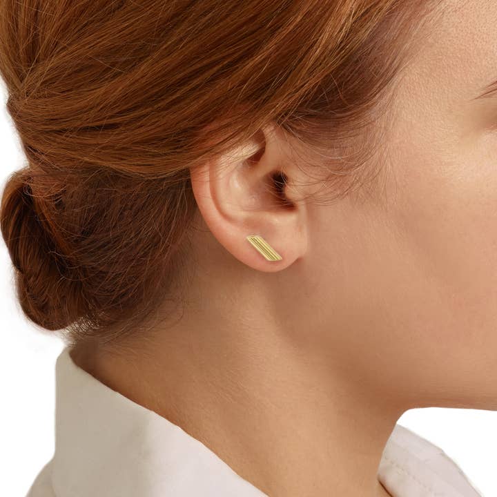 Delicacies Jewelry - Vente Clous d'oreille - Boucles d'oreilles Penne Pasta plaquées or jaune par Delicacies Jewelry - Chaque achat aide à lutter contre la faim ! (Cadeau gourmand, bijoux alimentaires, cadeau pour elle)2