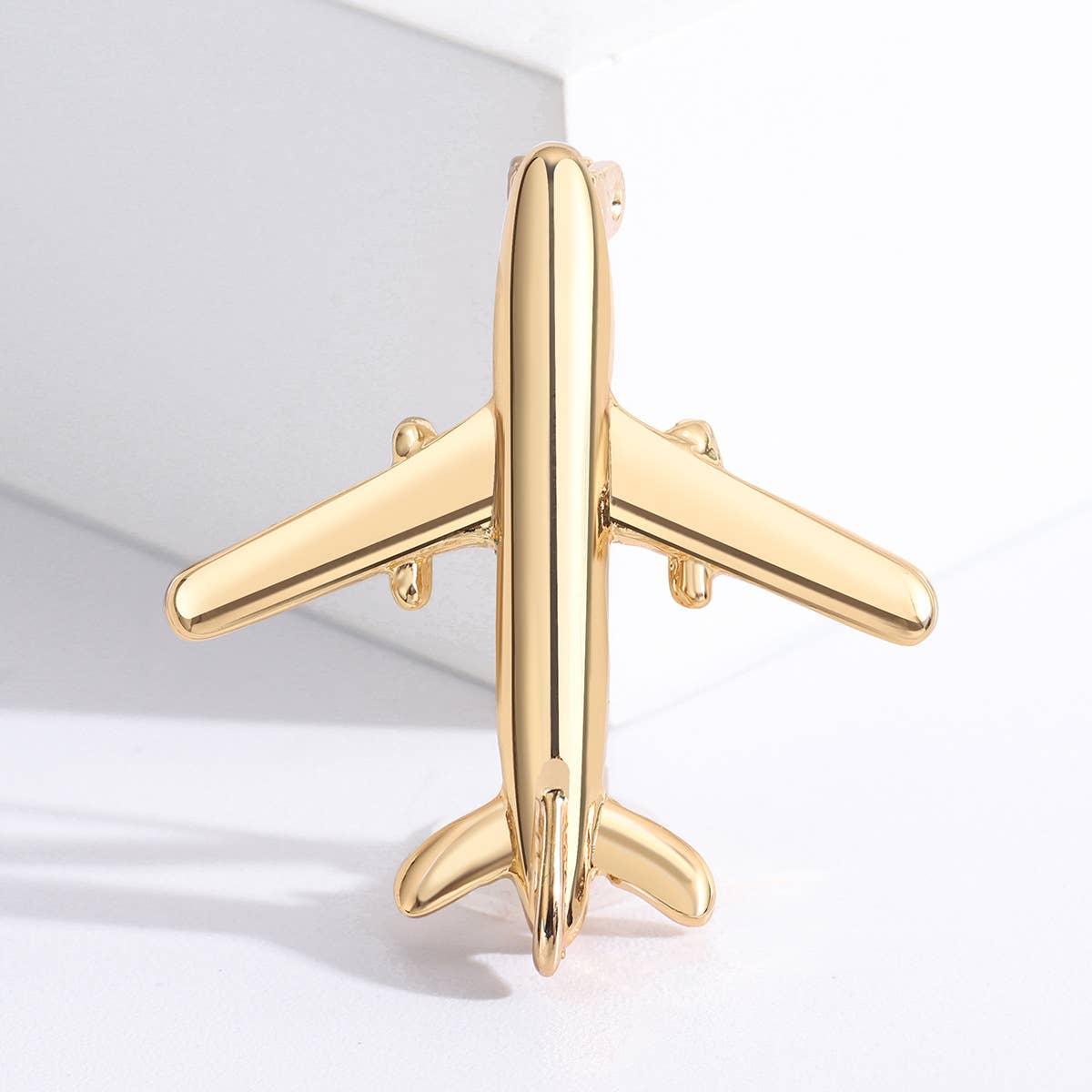 Tourtiwi – wholesale Brosch – Mini polerad flygplansbrosch0