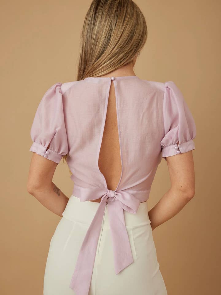 Glo Collective - Wholesale Blouse - Women's - CRYSTAL FLOWER STONES CROP TOP