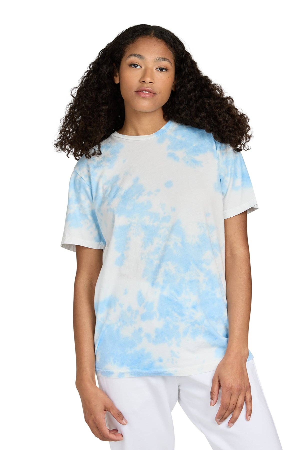 Unisex Cloud Tie Dye Crew Neck Tee, 30 singles for wholesale on Faire0