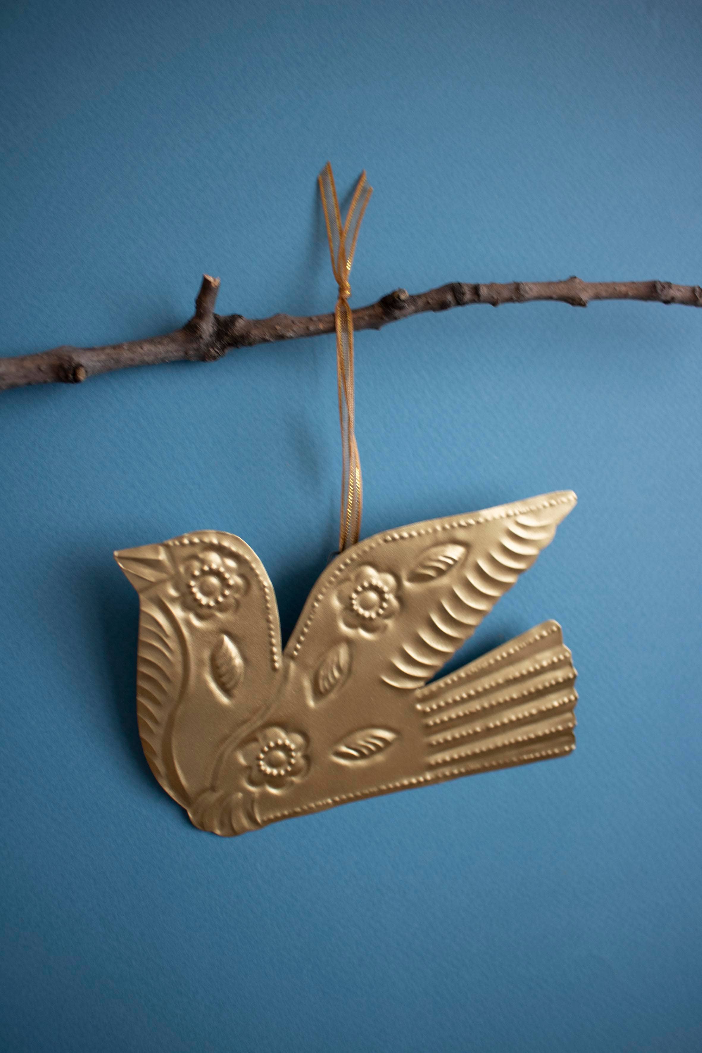 P.I.Project America - Wholesale Decorative Tassel/Wall Drop - Milagros Mexicanos - Golden doves - tin ornament1