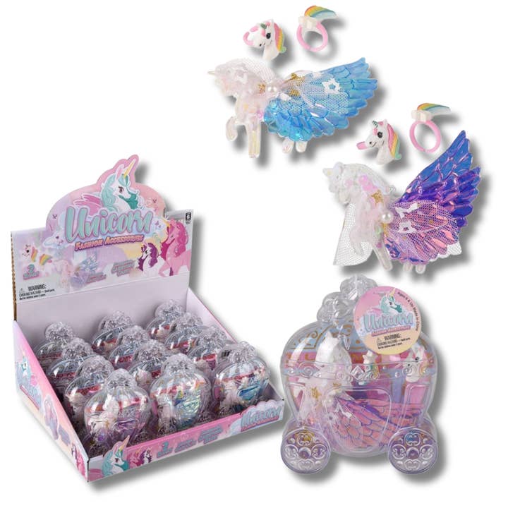 Unicorn Themed Hair Accessory Set For Kids - Assorted for wholesale by Pagdee Kids Juniors