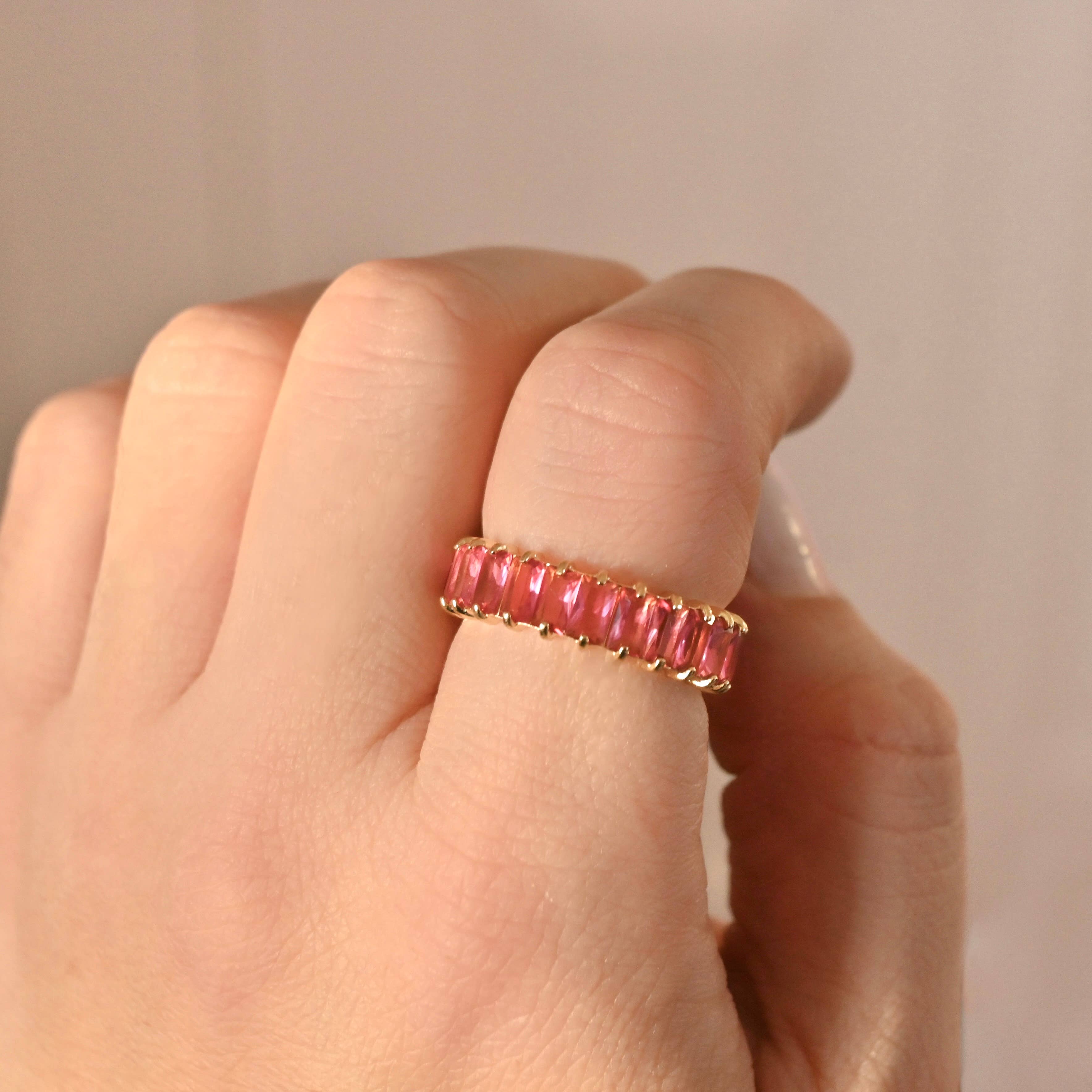 Blueyejewelry - Wholesale Multi-Stone Ring - Baguette Diamond Ring - Wide Baguette-cut CZ Ring 12