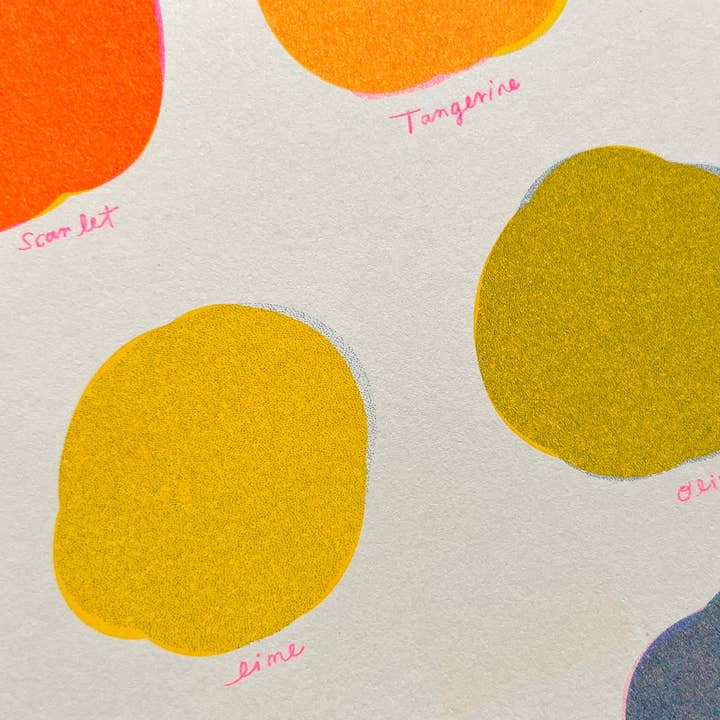 Natalie Andrewson - Wholesale Art Print - Riso Color Swatch in Blue, Yellow and Fluorescent Pink6