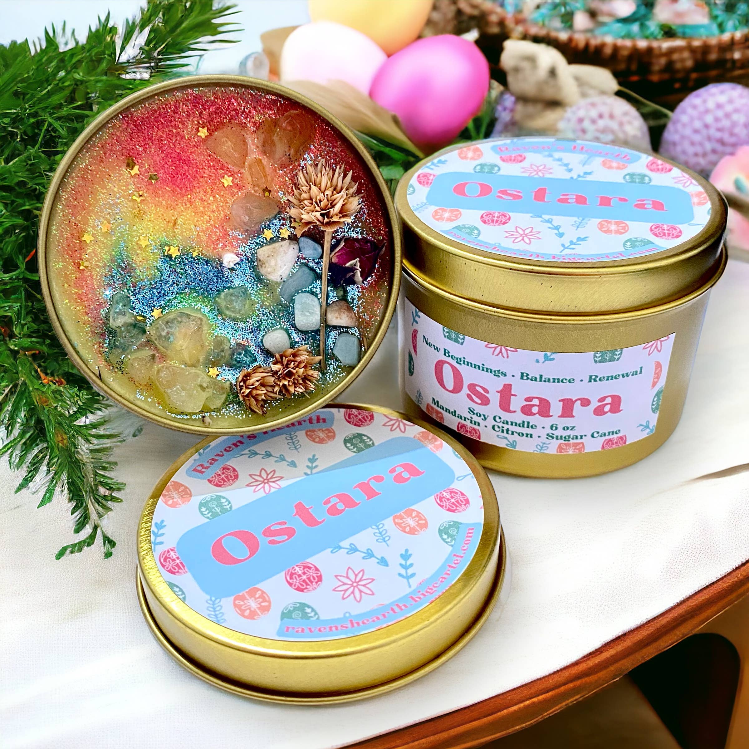 Raven’s Hearth – Großhandel Reisekerzen – Ostara-Kerze | Zitrus- und Zuckerduft | Erneuerung & Balance6