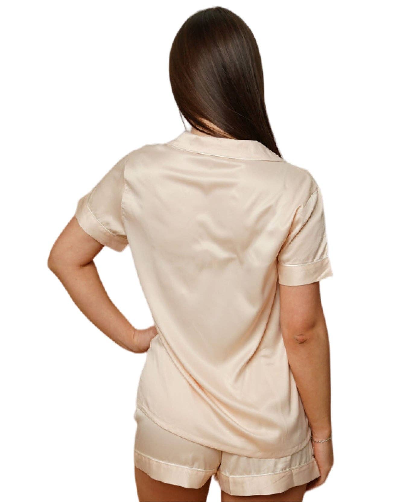 Taniri - Wholesale Sleepwear Set - Women's - ASHLEY SHORT MATTE SATIN PAJAMAS3