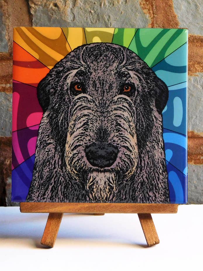 Carreau d'art en céramique Irish Wolfhound pour la vente par Sabyloo
