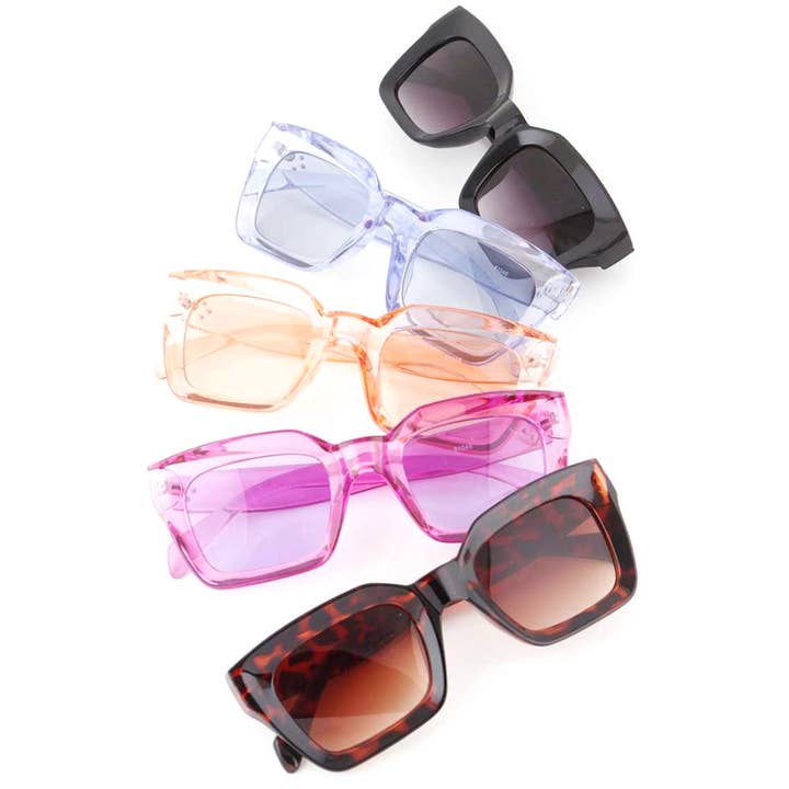 Mix Tint Cleared Frame Square Sunglasses Set for wholesale by LA Jewelry Plaza
