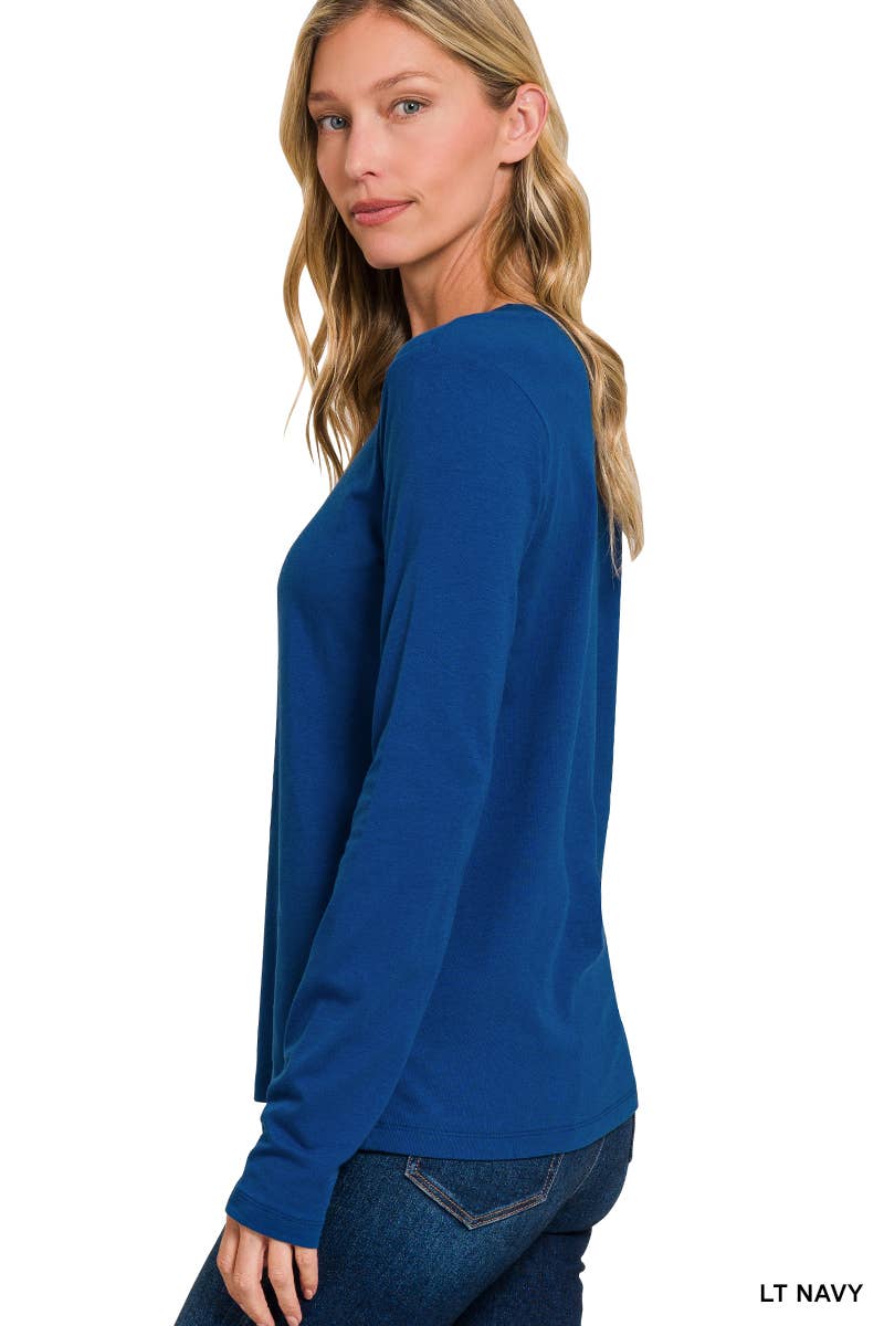 Vanilla Monkey - Wholesale Knit Top - Women's - Cotton Crew Neck Long Sleeve T-shirt4