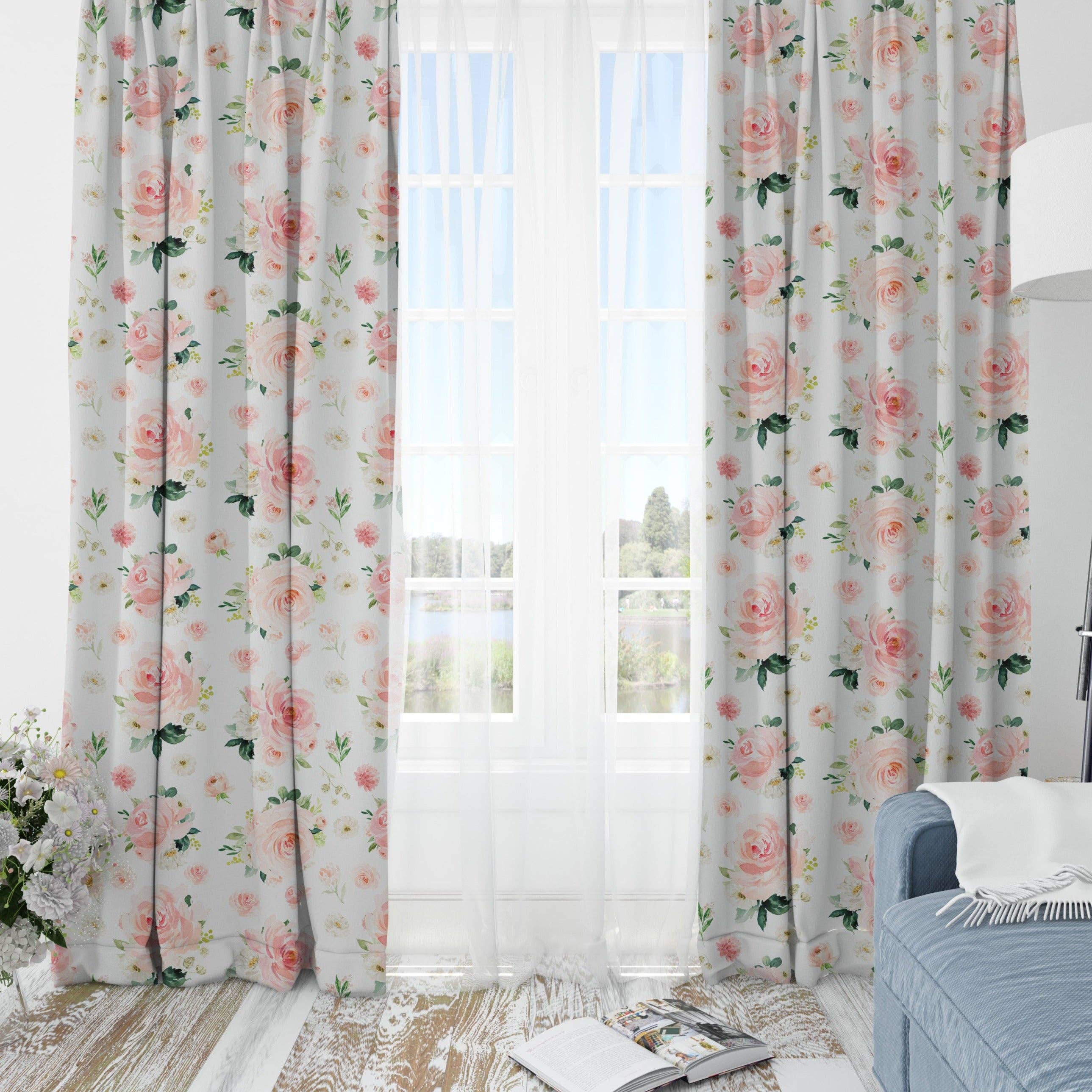 Empowering Decor - Wholesale Curtain - Blush Florals Blackout Curtains3