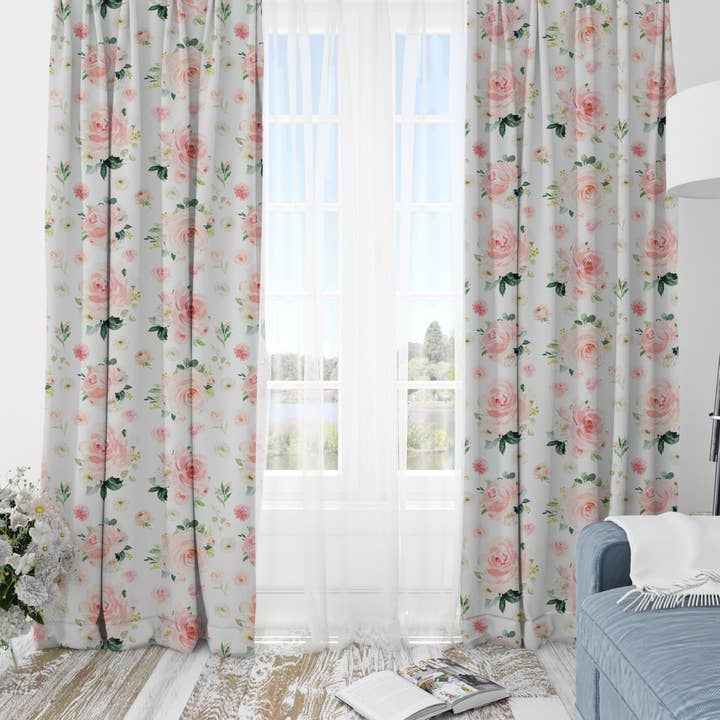 Empowering Decor - Wholesale Curtain - Blush Florals Blackout Curtains3