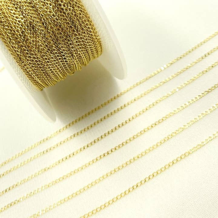 Jewels & Chains - Wholesale Link & Chain Necklace - 030GLBPT2byFt. 14K Solid Yellow Gold Curb Link Chain6