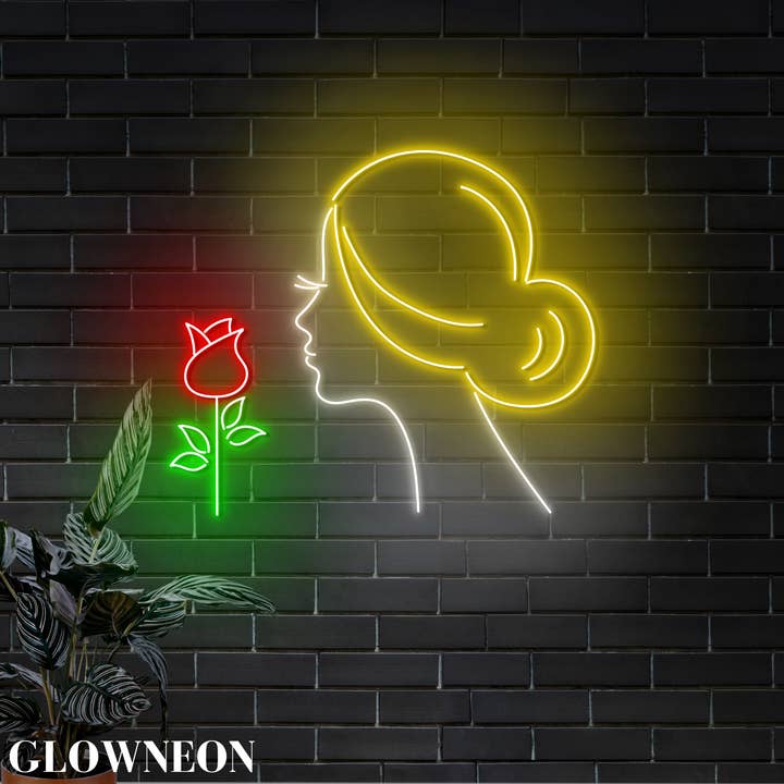 Led-bord met bloemen voor vrouwen, cosmetische schoonheidssalon-inrichting, kuurbord voor wholesale door Glow Neon