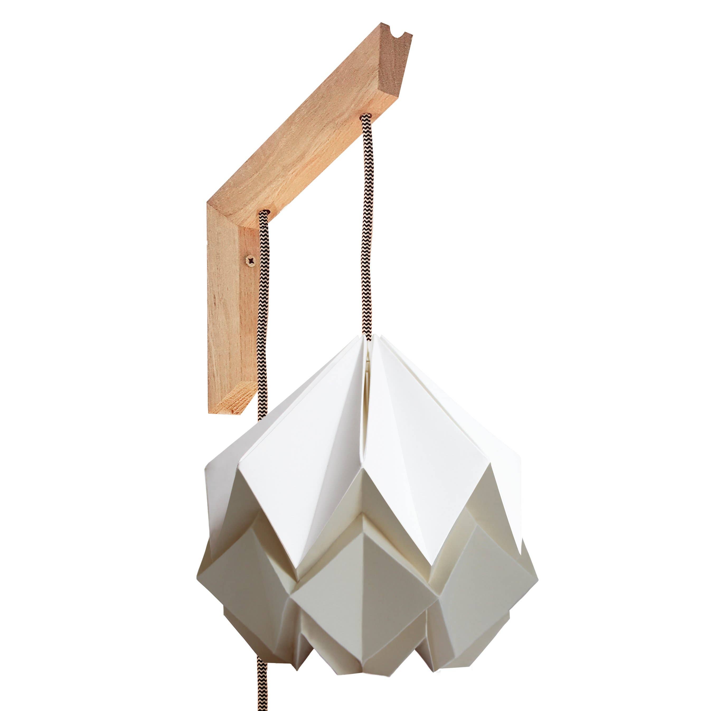 Tedzukuri Atelier - Vente Appliques - Luminaire mural en origami - Support en bois bicolore8