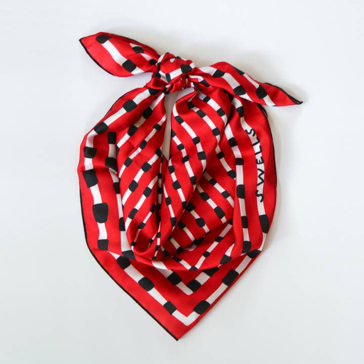 Swells - Wholesale Scarf - Women's - Red + Black Gameday Scarf - Wholesale