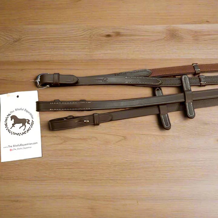 The Blissful Equestrian - Wholesale Horseback Riding Gear - Blissful Pro Rubber Lined Leather Reins1