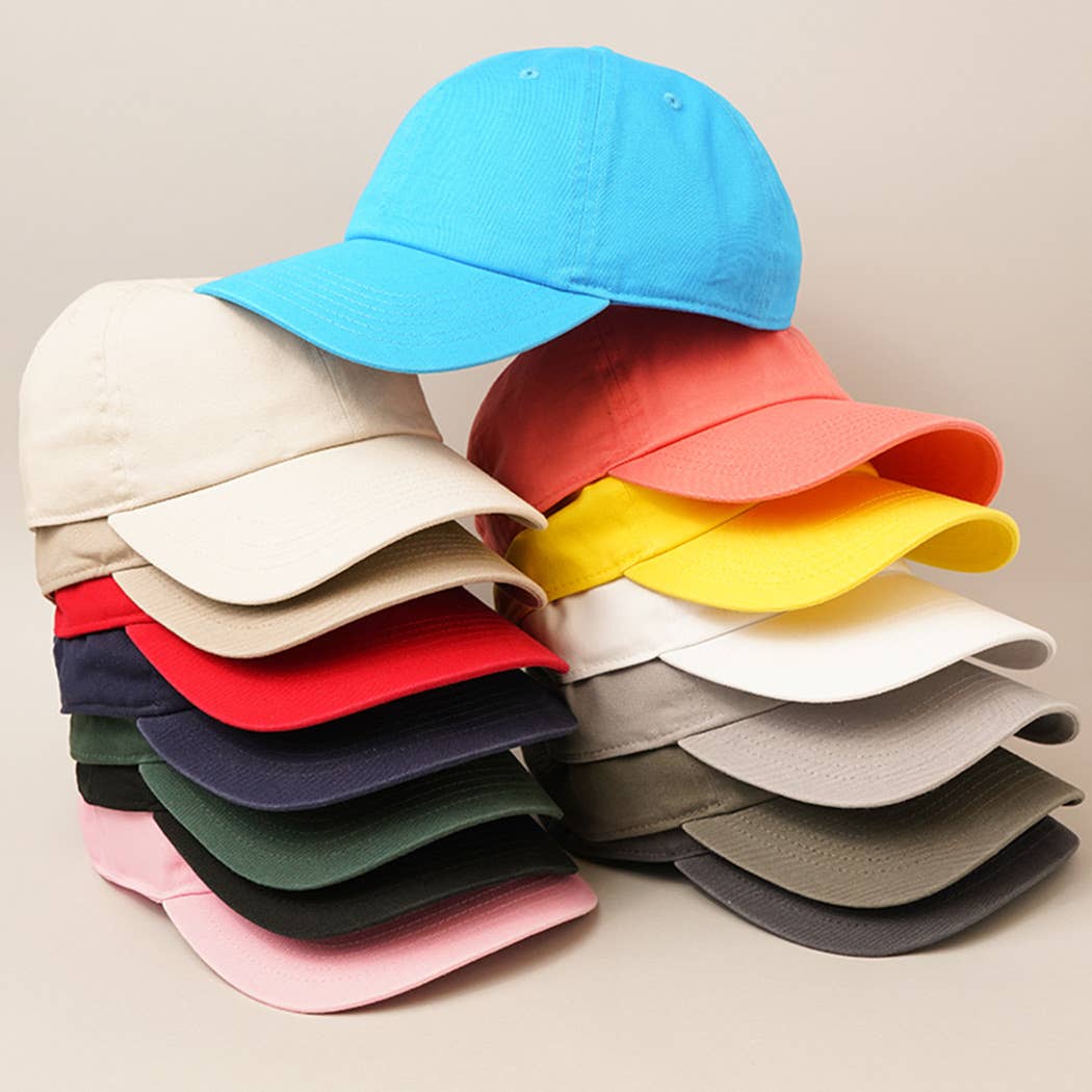 Fashion City - Wholesale Baseball Cap - Unisex - Plain Solid Stone Washed Adjustable Dad Cap21