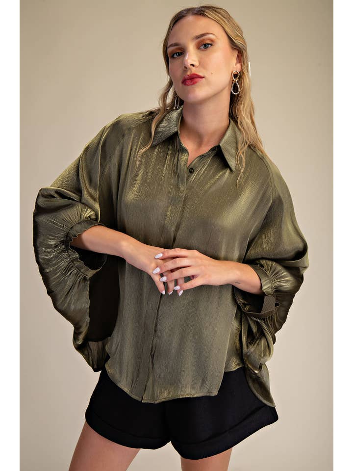 Glam - Wholesale Button Down Shirt - Women's - Button Front Shirt3