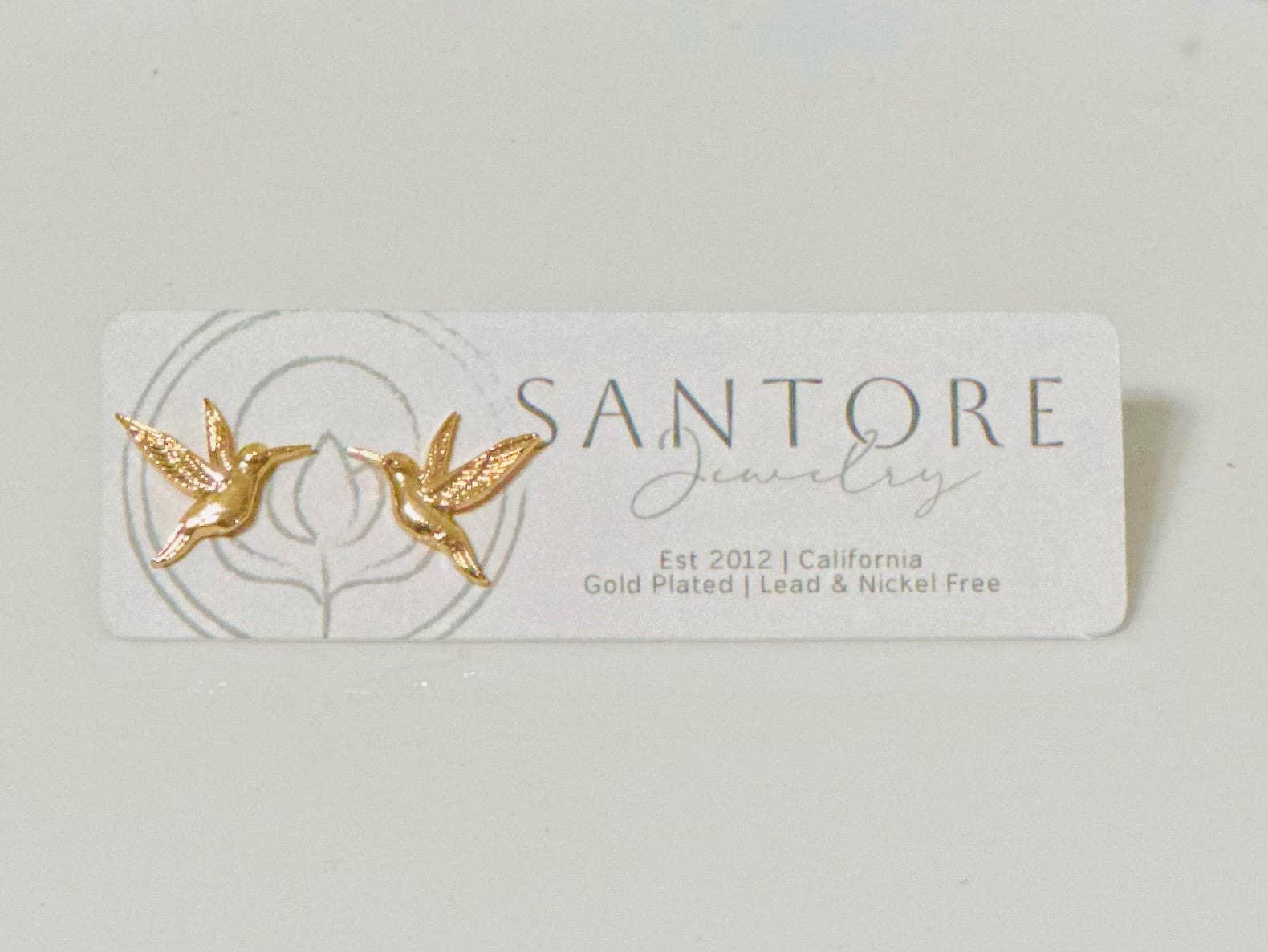 Santore Jewelry Company - Wholesale Stud/Post Earrings - Gold Hummingbird Stud Earrings