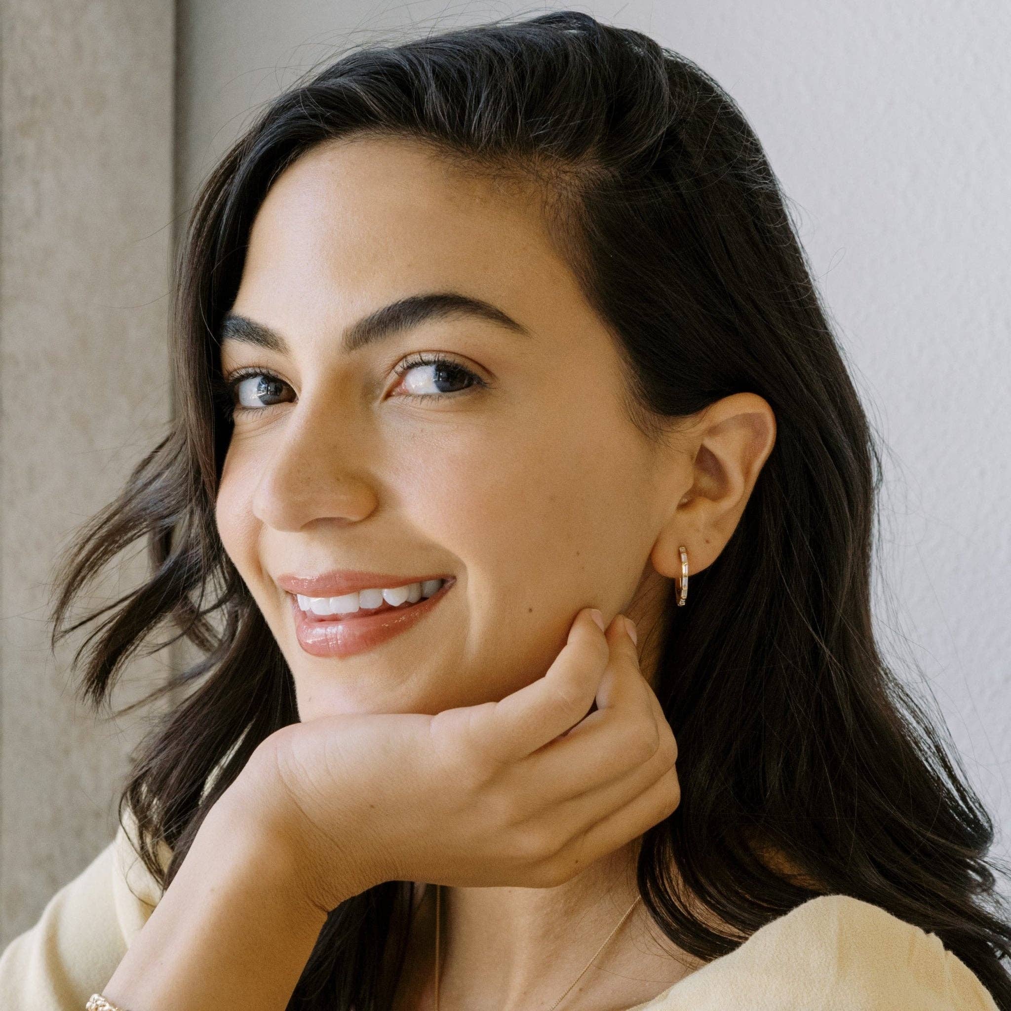 Honeycat Jewelry - Wholesale Hoop Earrings - Crystal Baguette Hoops8