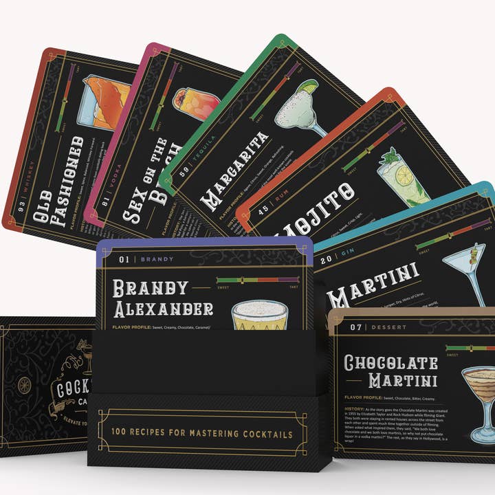 Cocktail Cards - Wholesale Card Game - Cocktail Cards - 100 Cocktail Flashcards