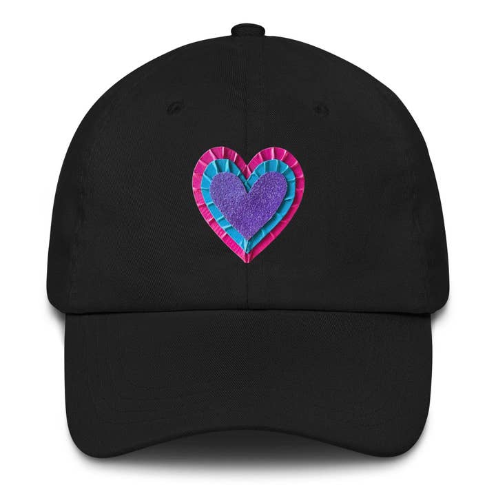 Purple Tape Heart Baseball Cap for wholesale by MLB Artist