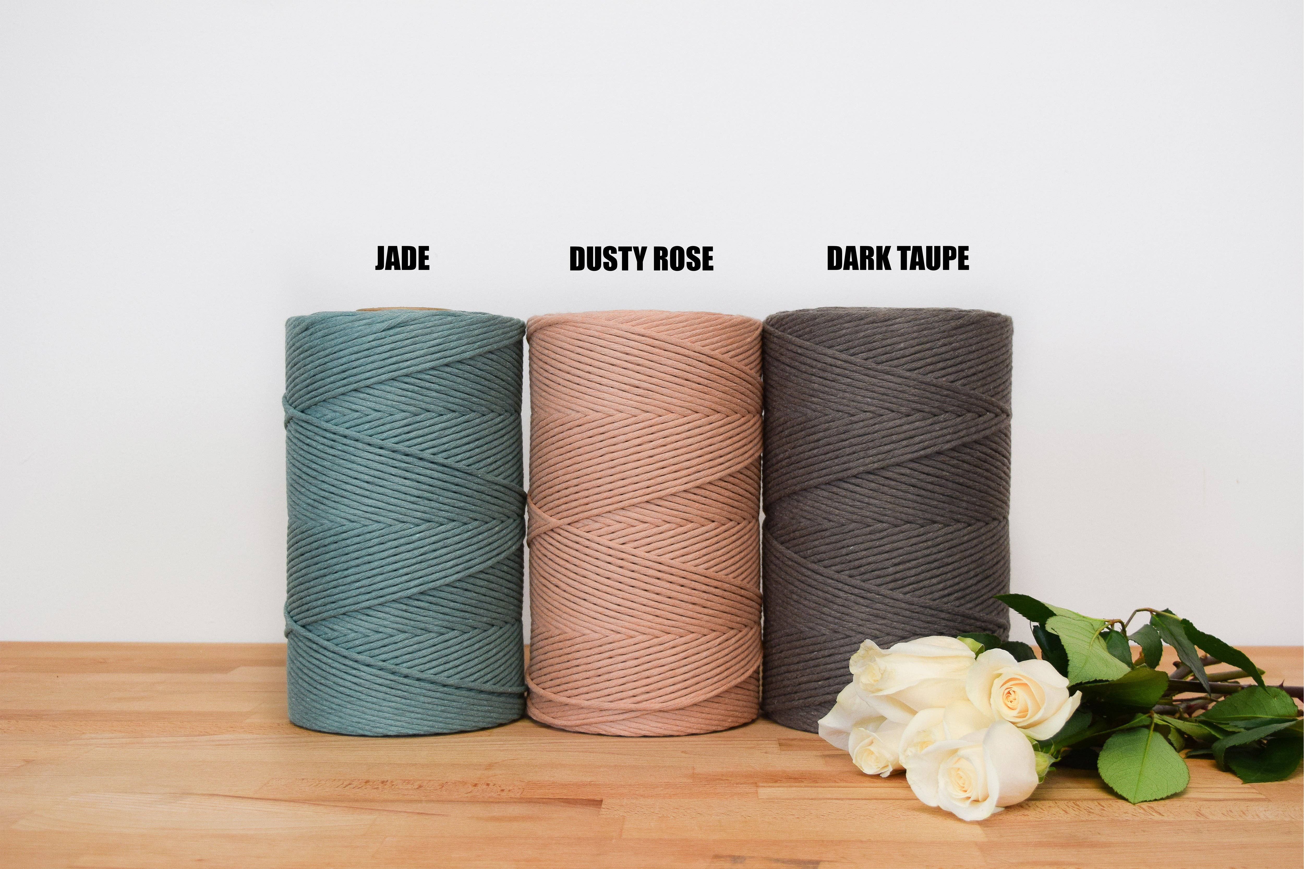 Ganxxet, Inc. - Venta al por mayor Material para manualidades - CORDÓN DE ALGODÓN SUAVE, CERO RESIDUOS, 4 MM, 1 HEBRA ÚNICA, COLOR JADE5