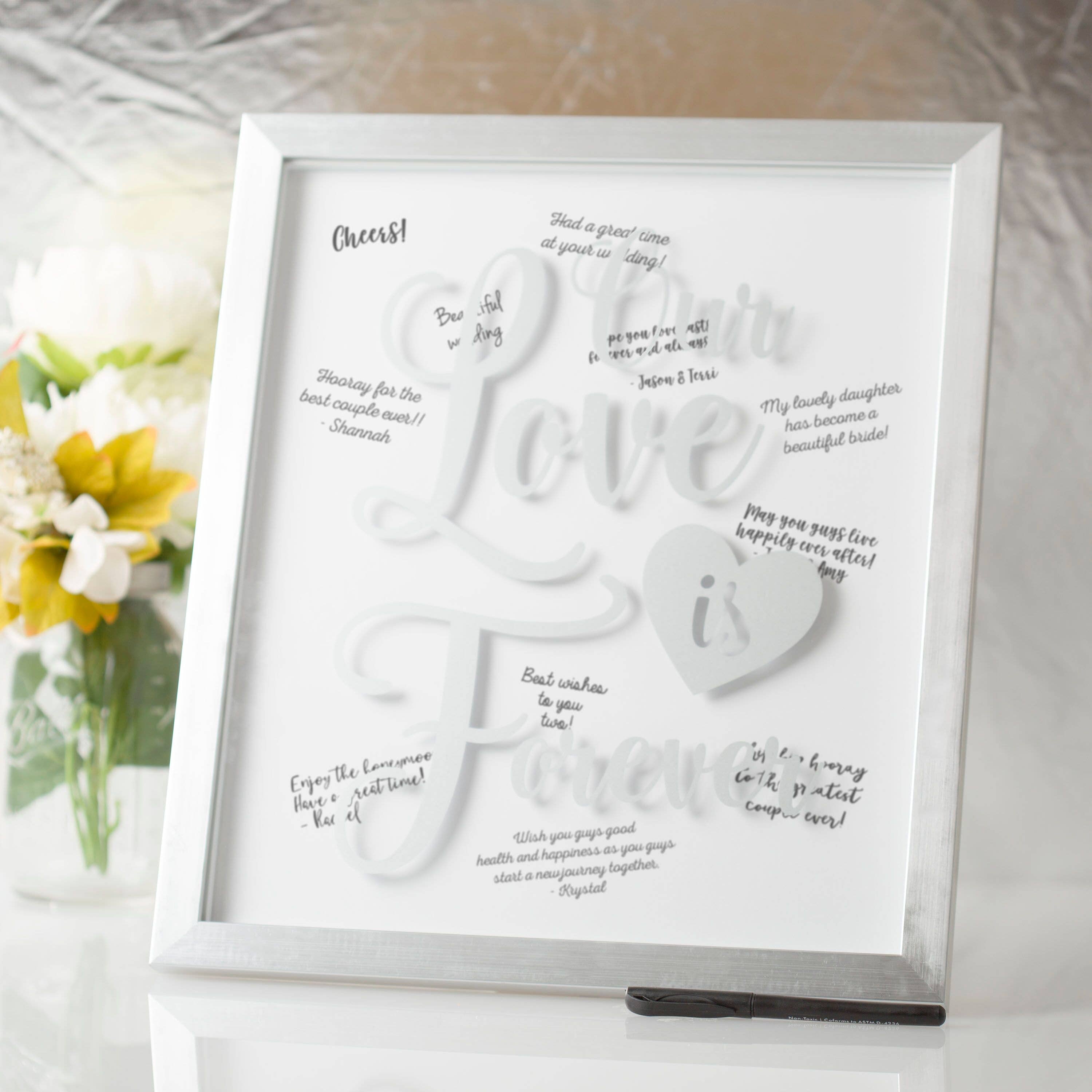 Kate & Milo - Wholesale Guest Book - Our Love Is Forever Wedding Signature Guest Book Frame2