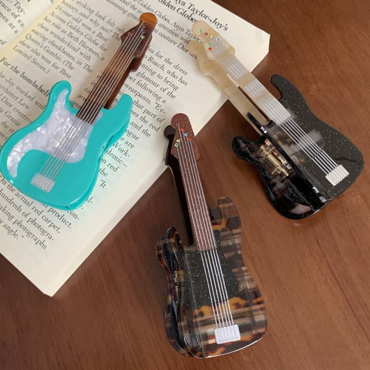SoapElenGlen - Wholesale Hair Clip - Women's - Stylish Acetate Guitar Hair Claw, Musical Hair Accessory3