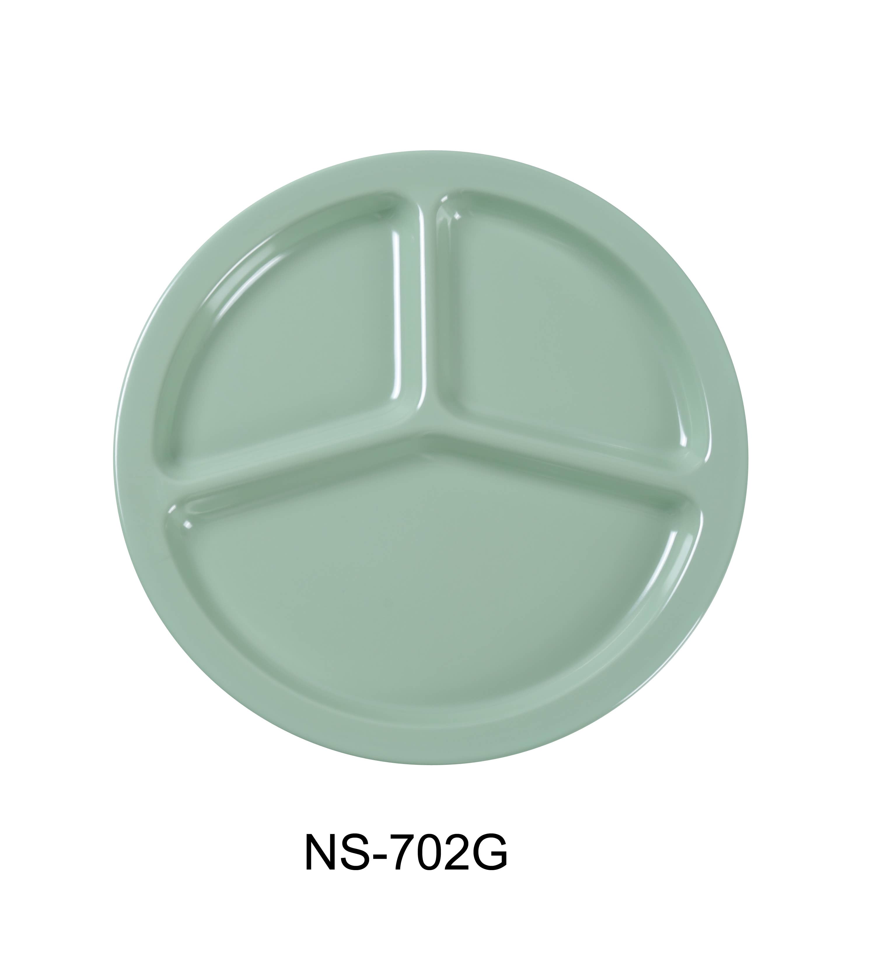 Yanco - Wholesale Dinner Plate - 10" 3-COMPARTMENT PLATE GREEN0
