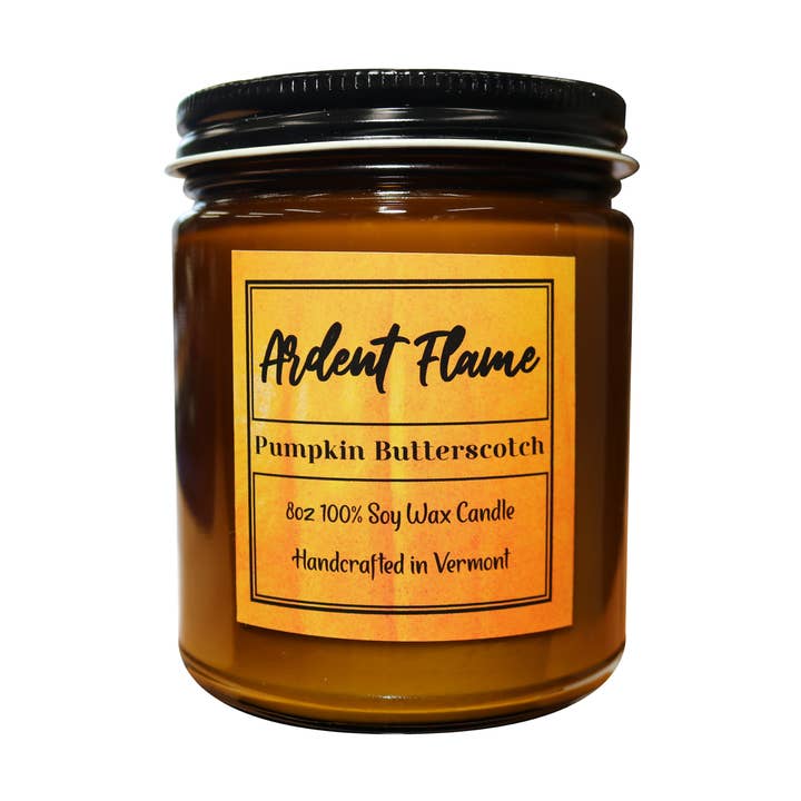 Pumpkin Butterscotch - 100 Percent Soy Candle Hand Poured for wholesale by Ardent Flame Candles-Vermont's Premier Candle Company