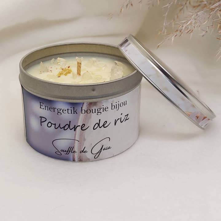 Bougie bijou senteur Poudre de riz| Cera natural por atacado de Sarl SdG / Souffle de Gaïa