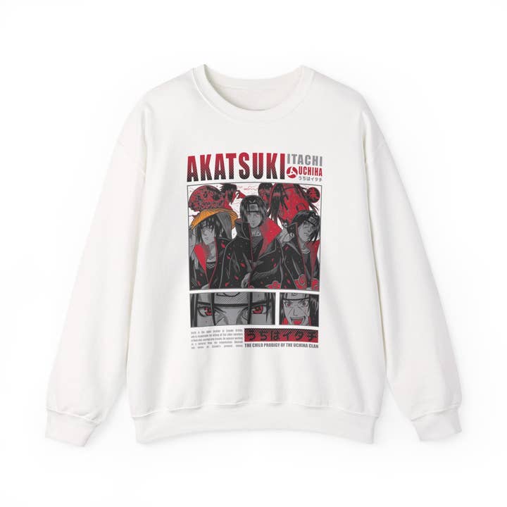 Personalizable Akatsuki Anime Characters Crewneck Sweatshirt | Manga Panel Graphic for wholesale by Le Paperie Co