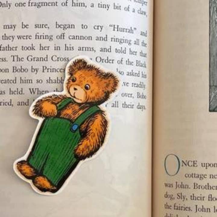 Pegatina de oso de pana, pegatina de libro de cuentos, vinilo impermeable para venta al por mayor de littlevintagetale