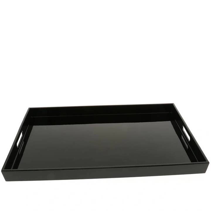 Tray Lacquer Black Rectangle for wholesale by Miya Company