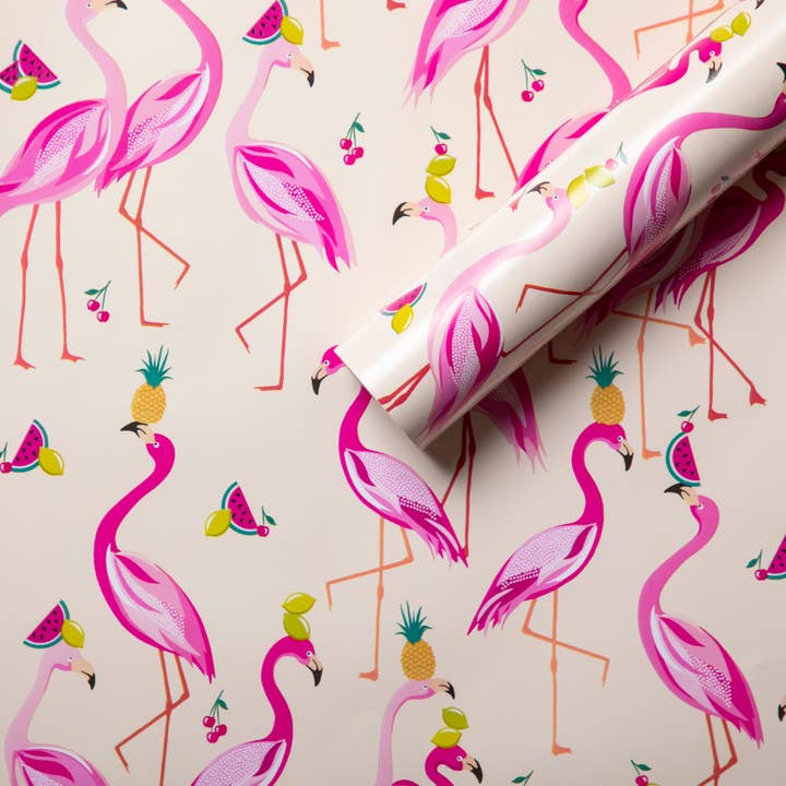 Sara Miller Pink Birds/Flamingos Wrapping paper for wholesale by Penny Kennedy Ltd