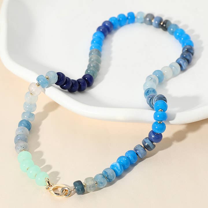 Sensibling Corp. - Wholesale Beaded/Pearl Necklace - Natural Stone Metal Ball Beaded Necklace