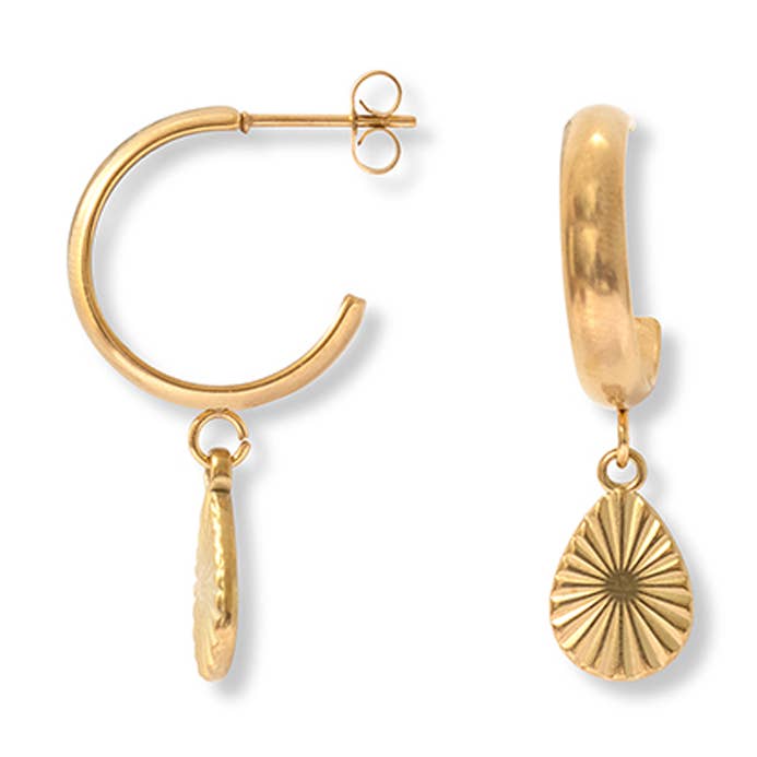 Orecchini pendenti in acciaio inossidabile oro e argento Sunburst per la vendita all'ingrosso da parte di A Weathered Penny Jewellery