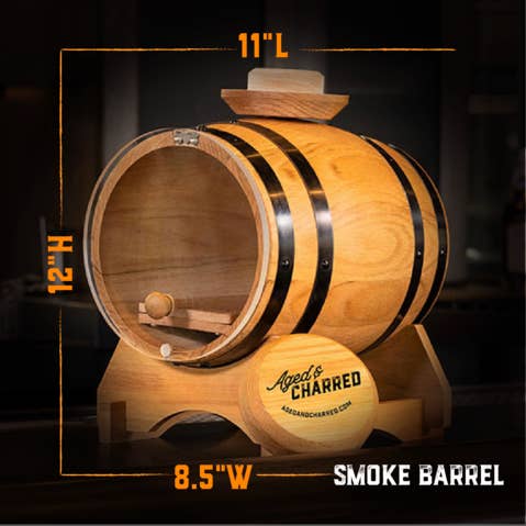 Aged & Charred - Wholesale Bar Tool - Smoke Barrel Kit - A Cocktail Smoker With Butane