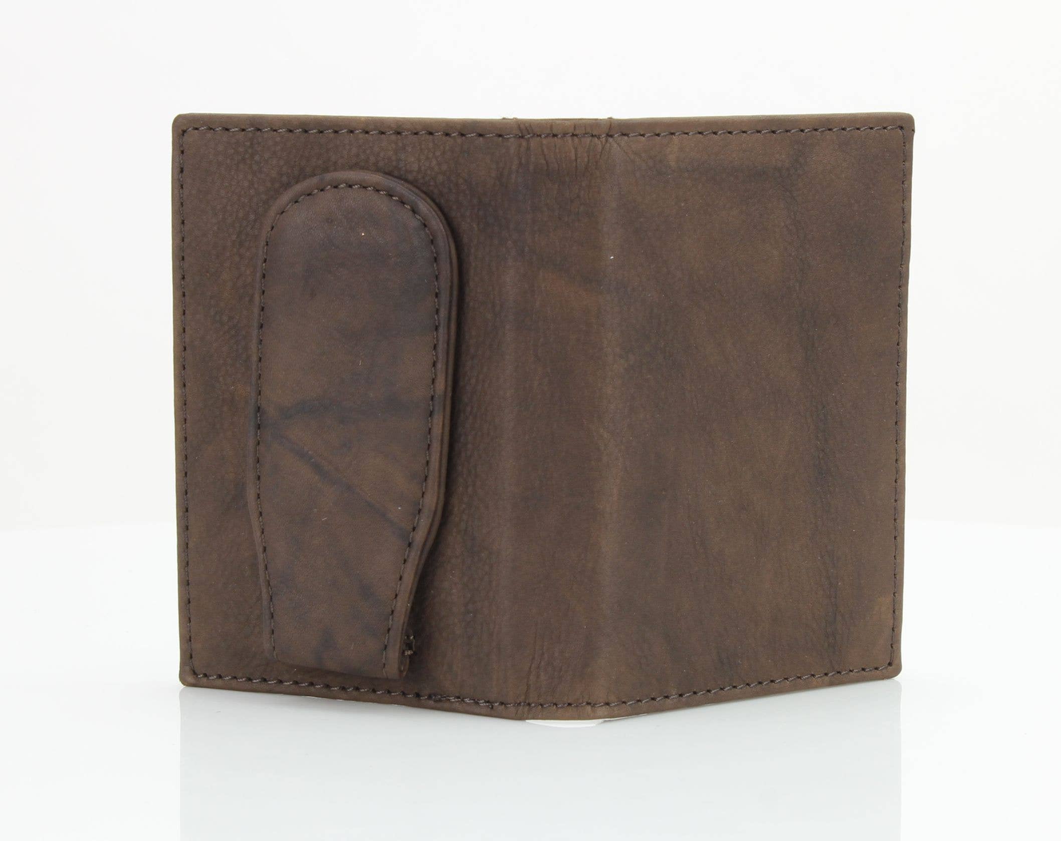 Leather Impressions Inc - Wholesale Money Clip - Unisex - American Bison Oil Pull Up Magnetic Money Clip Card Case 1575