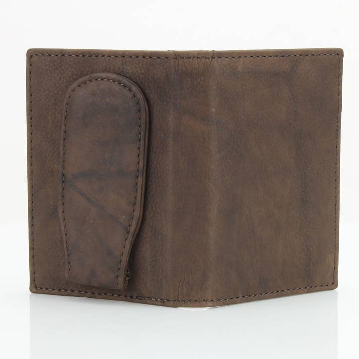 Leather Impressions Inc - Wholesale Money Clip - Unisex - American Bison Oil Pull Up Magnetic Money Clip Card Case 1575