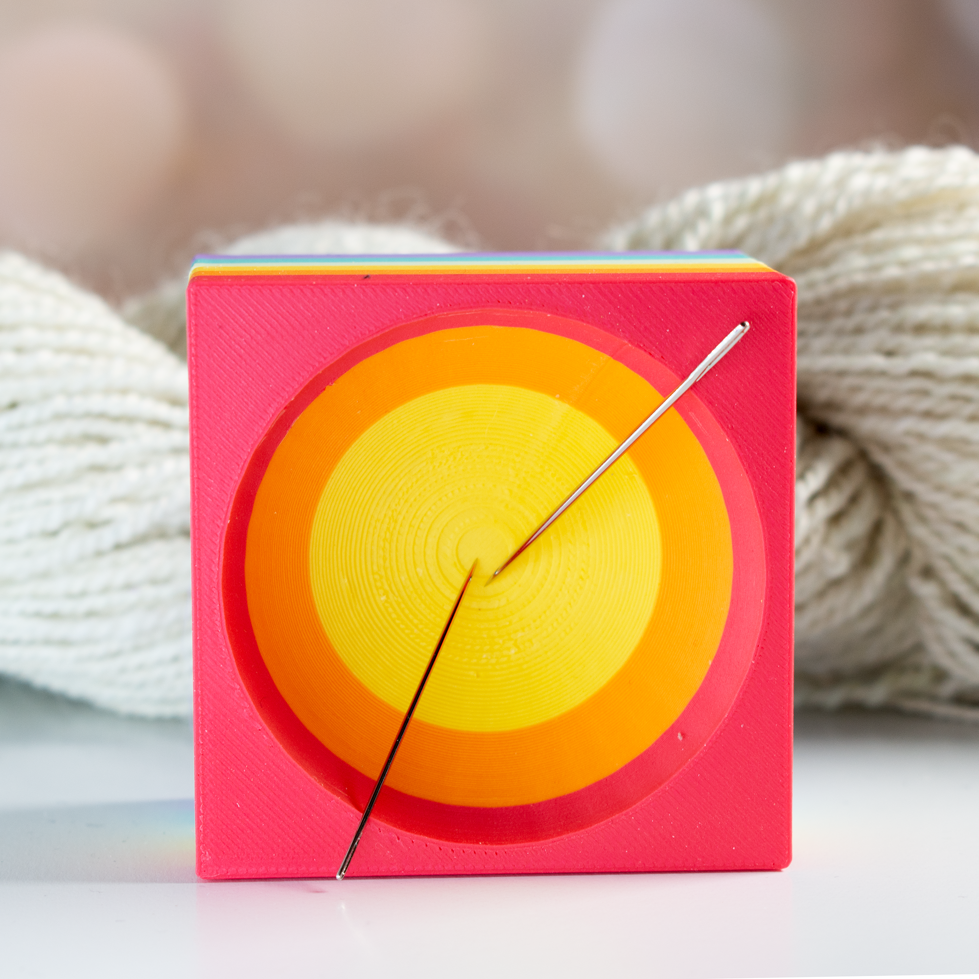 Blue Bird Makery - Wholesale Knitting/Crochet Supplies - Magnetic Cube Notions Dish : Rainbowl1