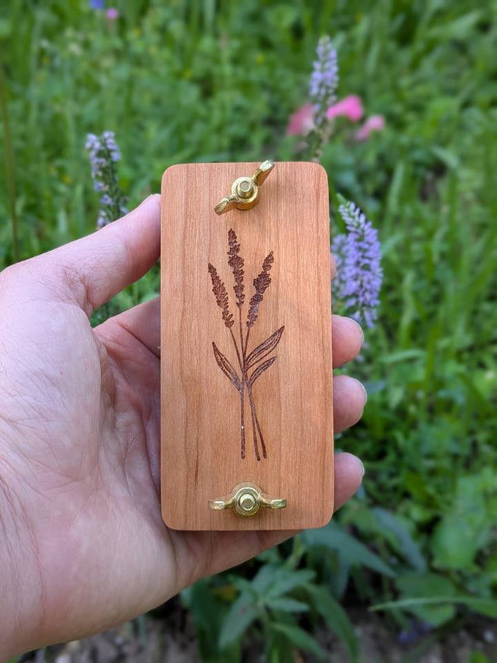 Pocket Sized Flower Press With Lavender Design for wholesale by Macon Makes